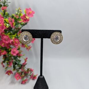 Genuine Crystal Vintage Gold Plated Stud Earrings